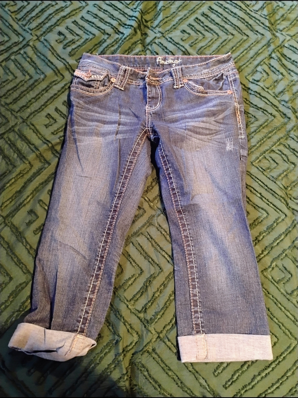 Amethyst Jeans Women's Blue Denim Crop Jeans